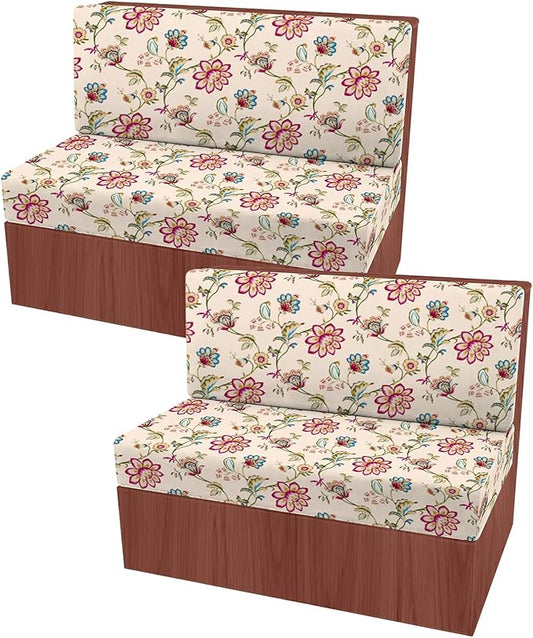 CRFATOP 2 Sets RV Dinette Cushion Covers Printed Camper Cushion Slipcover Stretch 2 Seat Sofa Chair Cover Furniture Protector for RV Camper Car Bench 2 Backrest Covers & 2 Bench Covers,44