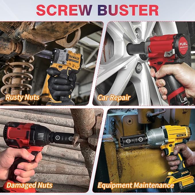 2-In-1 Lug Nut Removal Tool & Impact Socket Set, with 1/2" Drive, Easy Out Broken Bolt Extractor Kit, Ez Out Stripped Wheel Lock for Removing Rounded, Rusted Bolts, Nuts & Screw 7-Pieces