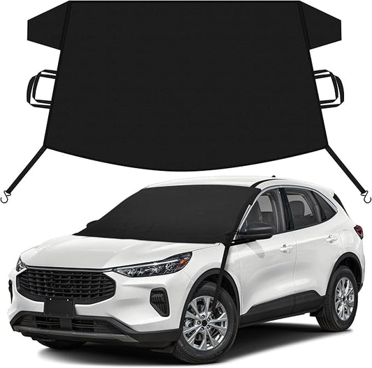 EcoNour Car Snow Cover Compatible for Ford Escape | Windshield Cover for Ice and Snow with S-Hook Straps | Heavy-Duty 600D Oxford Winter Car Cover, Waterproof & Anti-Slip