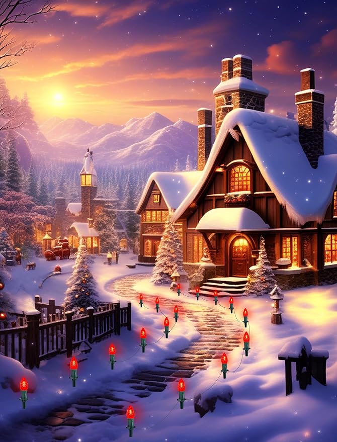 25 Pack C7 LED Replacement Light Bulbs, Shatterproof Christmas C7 LED Red Lights Bulbs for Outdoor String Lights Patio Party Window Candles Chandelier Decor, E12/C7 Candelabra Base, 2700K Warm White