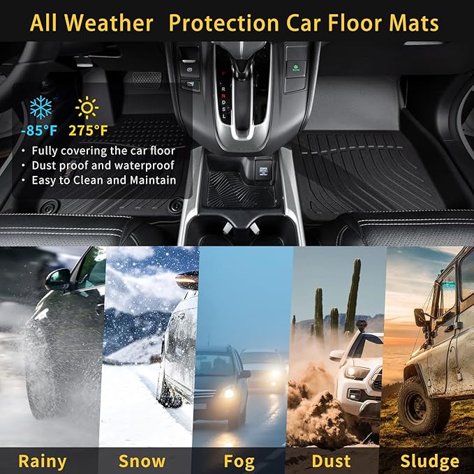 GINOWY-Cargo Liner for Honda HR-V 2023-2025 2026, All Weather 2024 HRV Trunk Mat Waterproof Cargo Mat TPE Durable Easy to Clean Non-Slip HRV Accessories Mat Black