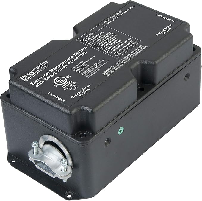 Progressive Industries EMS-HW50C Heavy Duty RV Surge Protector, Black, 50 Amp