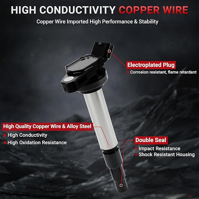 PZ Ignition Coil Pack and Iridium Spark Plugs Compatible with 2009-2017 Toyota Corolla Matrix Prius Prius V,2011-2017 Lexus CT200h,Scion IM XD,Pontiac Vibe 1.8L L4 Set of 4 Replaces #UF596 UF619