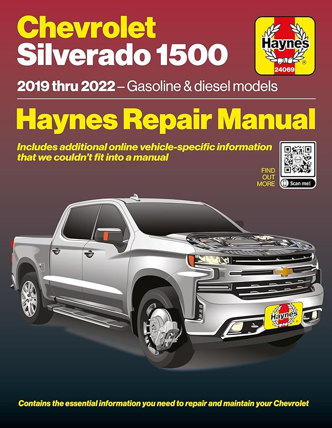 Haynes Chevrolet Silverado 1500 (2019–2022) Repair Manual: Covers 2.7L, 4.3L, 5.3L & 6.2L Gas Engines (in-Book) + Online-Only 3.0L LM2 Diesel – Maintenance, Repairs, Troubleshooting & Wiring Diagrams