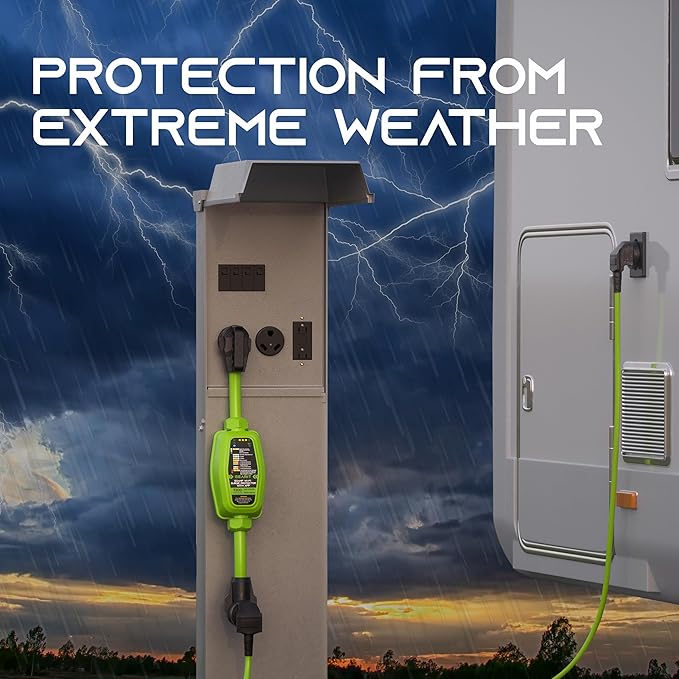 GEARit RV Surge Protector 50 Amp (Wi-Fi with in-APP) Real Time Monitor - Plug, Inlets, Receptacles - Protects Against Voltage Surges, Reverse Polarity, and Open Ground - Monitor Voltage, Amps, Watts