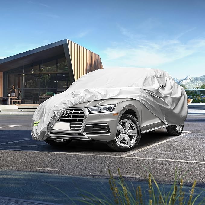 YOLENY Car Cover Waterproof All Weather Full Exterior Covers with Zipper,Universal Fit SedanToyota Corolla/Prius,Honda Civic,Subaru Impreza/WRX,Chevy Cruze,Nissan Sentra etc.(UP to 181 inch)