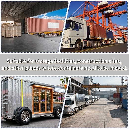 2 Pack Shipping Container Wheels 8-Lug Kit, Heavy-Duty Shipping Container Axles with Ratchet Tie Down for Up to 40ft Containers