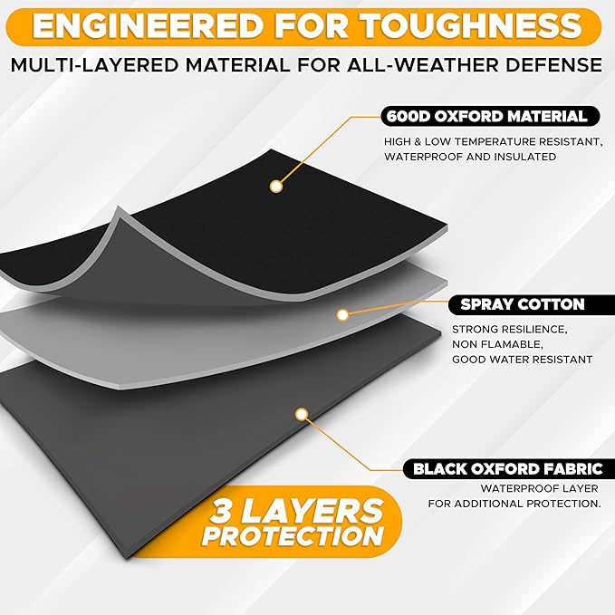 EcoNour Snow Cover for Toyota Corolla | Premium Windshield Cover for Ice and Snow | Heavy-Duty 600D Oxford Fabric with S-Hook Elastic Straps | Waterproof & Sag-Proof