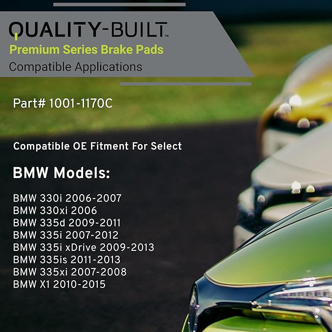 QUALITY-BUILT Premium Ceramic Rear Brake Pads 1001-1170C Compatible with 2006-2015 BMW (330i, 330xi, 335d, 335i, 335i xDrive, 335is, 335xi, X1)