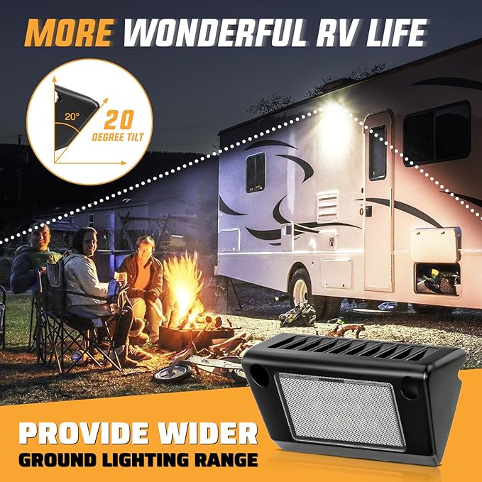 Nilight RV Exterior Light 2PCS 5 Inch Porch Lights White Beam 12V 24V LED Scene Cargo Lighting Black Aluminum Housing for RVs Trailers Travel Campers 5th Wheels Motorhome SUV Truck