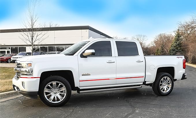 16Ft Chrome Red Car Motor Bike Self-Adhesive Exterior and Interior Molding Trim Universal Dashboard Bumper Window Door Body Side Decorative Strip Scratch-Proof (Width: 1-9/16 inch (40mm))