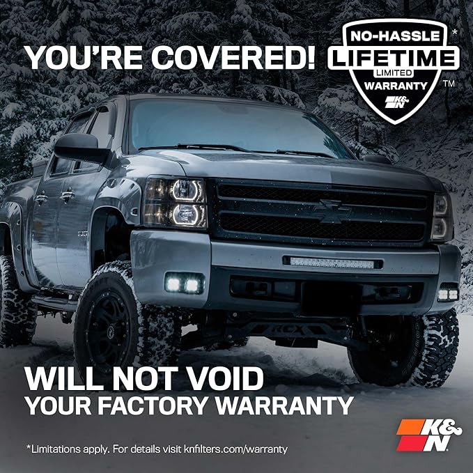 K&N Cold Air Intake System: High-Flow Air Filter, Increase Performance & Towing: Compatible with 2007-2008 Chevy/GMC/Cadillac Silverado, Suburban, Tahoe, Sierra, Yukon, Escalade, Avalanche, 57-3058