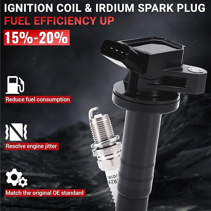 PZ Ignition Coil Pack and Iridium Spark Plugs Compatible with Toyota Corolla 2000-2008,Toyota Celica GT 2000-2005 Matrix MR2 Spyder,Chevy Prizm,Pontiac Vibe 1.8L L4 Set of 4 Replaces#UF247 C1249