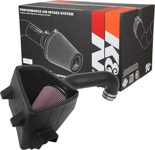 K&N Cold Air Intake System: High-Flow Air Filter, Increase Performance & Towing: Compatible with 2019-2024 RAM 1500, 63-1578