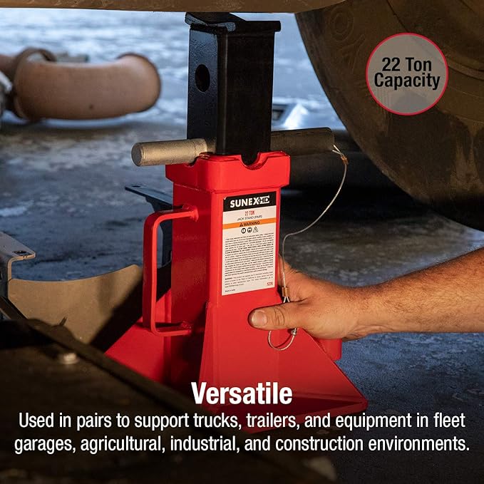 SUNEX TOOLS 1522A 22-Ton Jack Stands, Pair