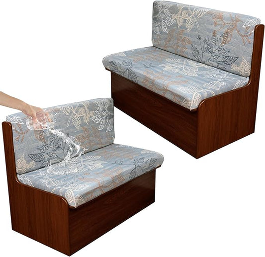 CRFATOP 2 Sets RV Dinette Cushion Covers Printed Camper Cushion Slipcover Stretch 2 Seat Sofa Chair Cover Furniture Protector for RV Camper Car Bench 2 Backrest Covers & 2 Bench Covers,19