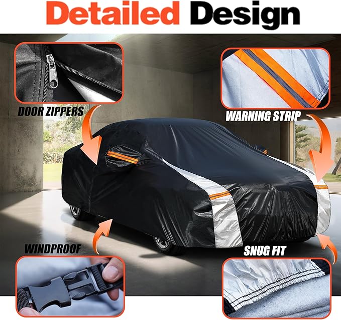 Toyota Corolla Car Cover 100% Waterproof All Weather, Gift with Towel, 10 Layers Car Cover Custom Fit 2009-2026 Toyota Corolla, Full Exterior Cover Rain Sun UV Protection with Door Zipper.