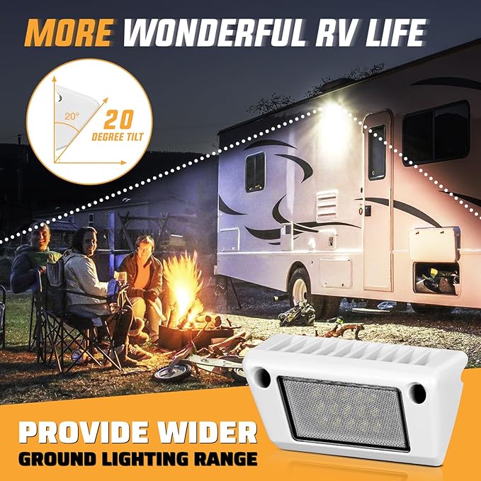 Nilight RV Exterior Light 2PCS 5 Inch Porch Lights Flood Beam 12V 24V LED Scene Cargo Lighting White Aluminum Housing for RVs Trailers Travel Campers 5th Wheels Motorhome SUV Truck