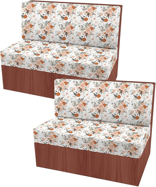 CRFATOP 2 Sets RV Dinette Cushion Covers Printed Camper Cushion Slipcover Stretch 2 Seat Sofa Chair Cover Furniture Protector for RV Camper Car Bench 2 Backrest Covers & 2 Bench Covers,43