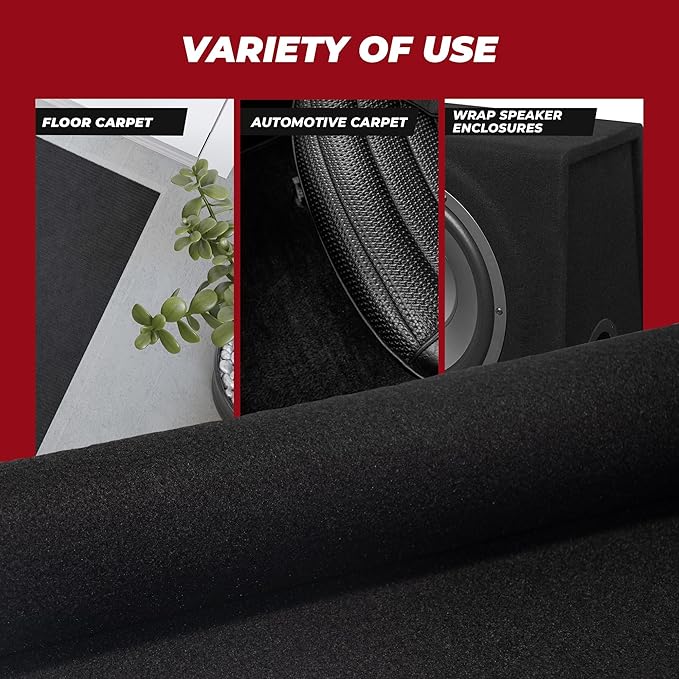 Bbox Black Carpet Non-Woven Fabric | Length: 72 inch (6 ft.), Width: 72 inch (6 ft.) | for Speaker Sub Box Carpet Home, Auto, RV, Boat, Marine, Truck & Car Trunk Liner