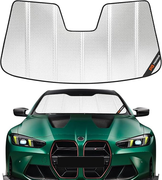 Windshield Sun Shade for BMW 4 Series Convertible 2014-2020,for BMW M4 Convertible 2014-2020, Reflective Aluminum Film Front Window Sunshade-B