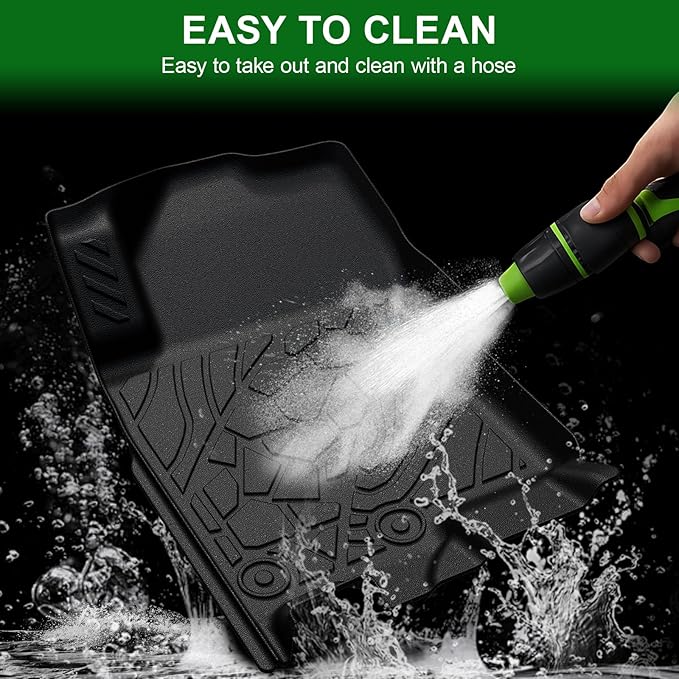 Floor Mats Fit for Nissan Frontier 2022-2025 2026 Crew Cab with 2nd Row Under-Seat Storage(Not for 2nd with Under Seat Speaker), TPE All Weather Protection Car Liners & 4 Door Sill Guards Accessories