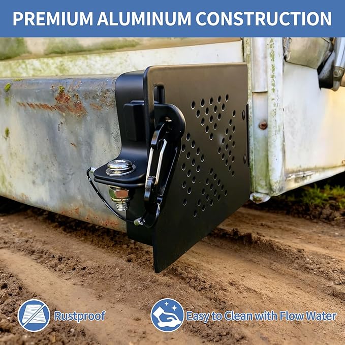 Lackin Aluminum RV Bumper End Cap,2PCS 4 Inch Square Camper Bumpers Protective Cover with Vent Holes,Secure Sewer Hose Storage,Travel Trailer Accessories,2 Pack