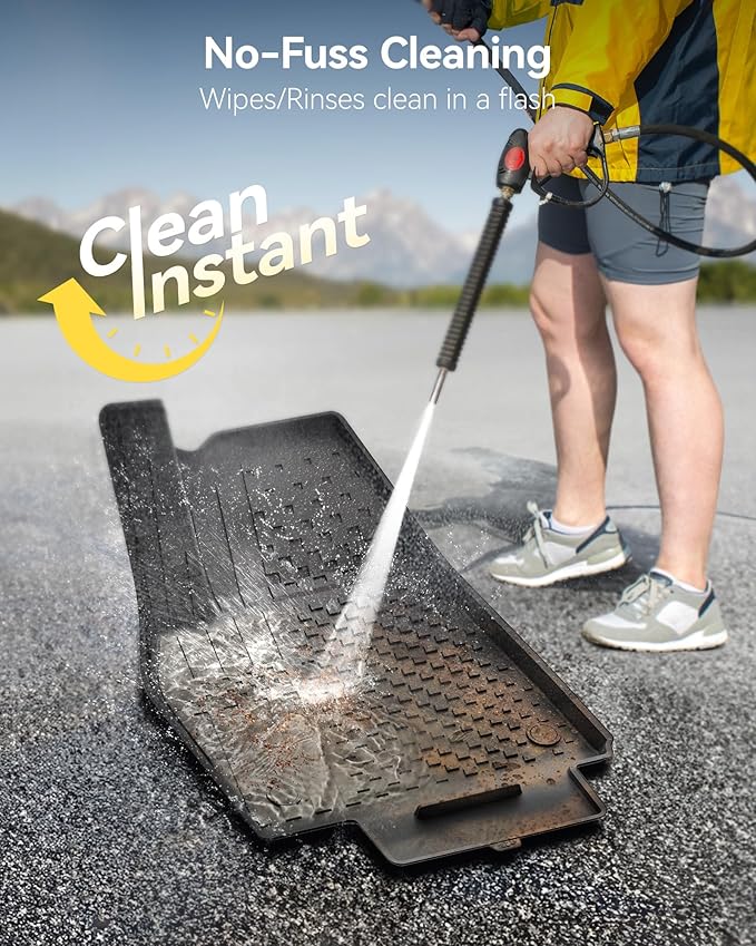 3W Tesla Model Y Juniper Floor Mats, Front Rear Cargo Liner & Seatback Protector, Custom Fit 2025 2026 Model Y Acecessories, TPE All Weather Odorless Non-Slip, Black