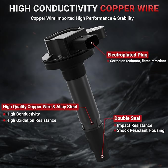 PZ Ignition Coil Pack and Iridium Spark Plugs Compatible with 2007-2016 Ford Edge Flex Explorer Mustang,Lincoln 07-16 MKS MKT MKX MKZ,08-09 Mercury Sable 3.5L 3.7L V6 Set of 6 Replaces#UF595 UF553