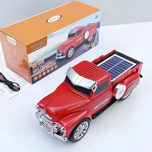 Solar Energy Truck Bluetooth Speaker – Portable Wireless Speaker with LED & Rechargeable Battery