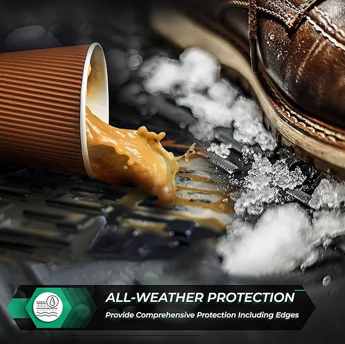 Tesla Model S 2015-2019 Floor Mats 3D Custom Fit Compatible with Tesla Model S Car Mats Laser Measured 1st & 2nd Row Floor Liners All Weather Odorless Non-Slip TPE (Front & Rear,Black)