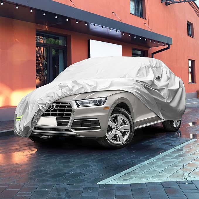 YOLENY Car Cover Waterproof All Weather Full Exterior Covers with Zipper,Universal Fit SedanToyota Corolla/Prius,Honda Civic,Subaru Impreza/WRX,Chevy Cruze,Nissan Sentra etc.(UP to 181 inch)