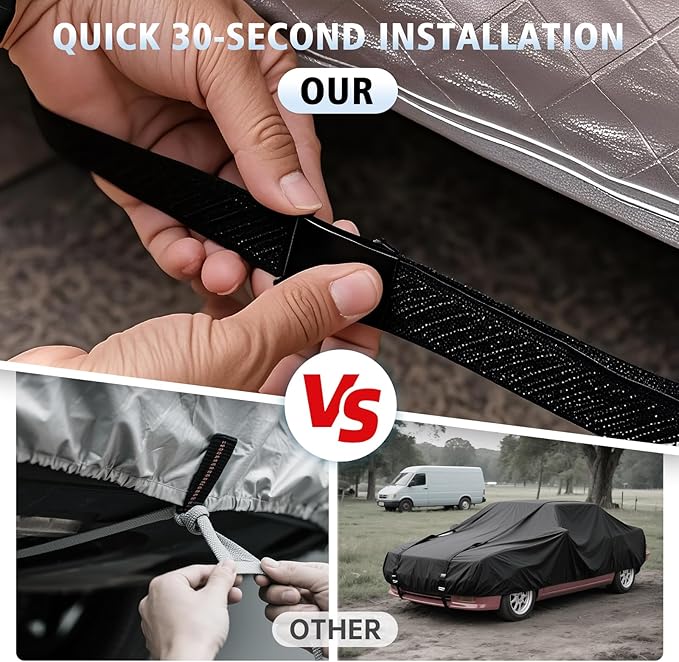 SUV Car Cover, 30 S Quick Install Underbody Wrap-Around Mount Car Cover Waterproof All Weather, for SUV 182-190 in Car Covers