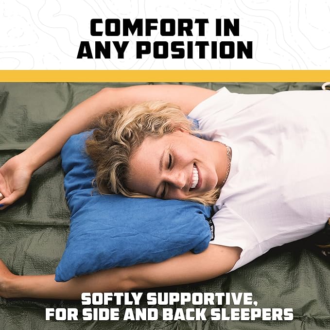 Wise Owl Outfitters Camping Pillow – Memory Foam Travel Pillow for Airplane Sleeping, Hiking, Backpacking & Outdoor Use - Small & Portable for Adults, Car, Camp & Tent