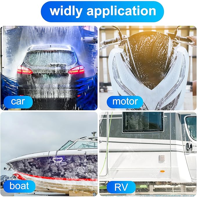 Vesici Car Wash Brush Head with Soft Detailing Bristle Flow Thru Car Cleaning Brush Exterior Car Wash Equipment for Auto Truck RV Boat Camper Washing, 10 Inch(Blue,4 Pcs)