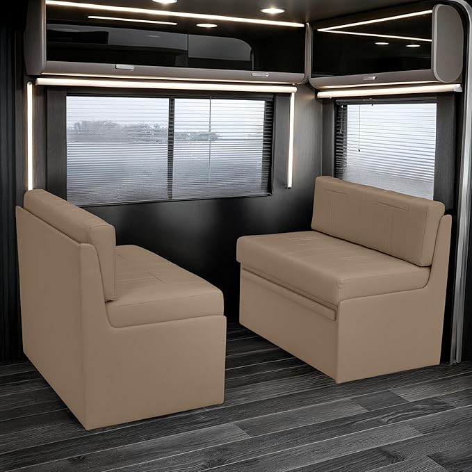 Ethos RV Dinette, Bed with Storage, Ultimate Leather, Light Sand