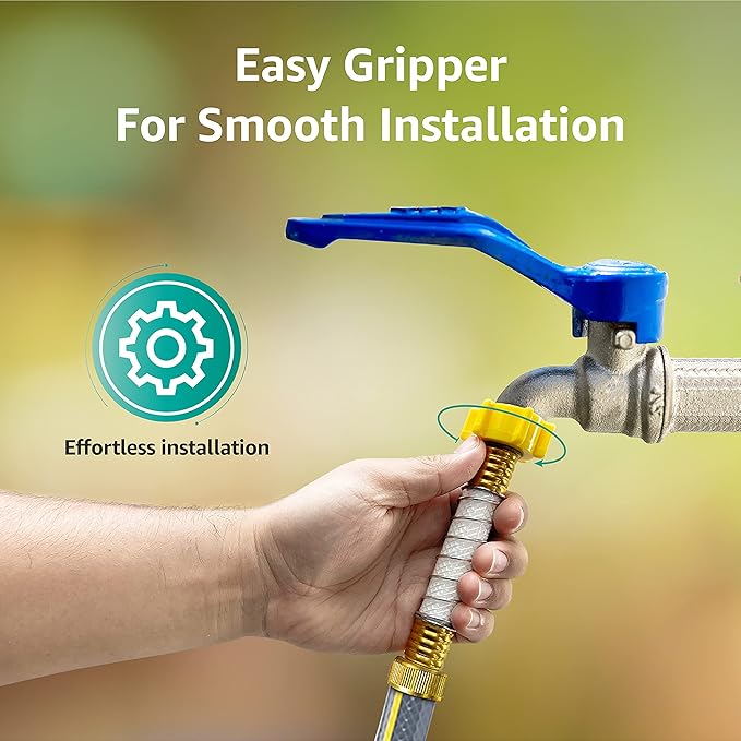 AQUA CREST Flexible Hose Protector-Eliminates Hose Crimping and Straining at Faucets and Water Connections for RV, Garden & Car Wash Hose Extension Adapter, Pack of 2