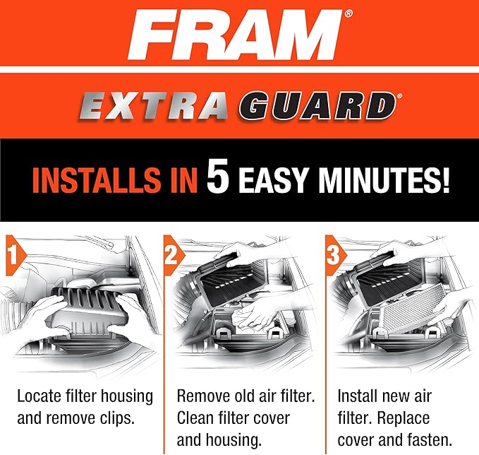 FRAM Extra Guard Engine Air Filter Replacement, Easy Install w/Advanced Engine Protection and Optimal Performance, CA12050 for Select Honda Vehicles (Pack of 2)