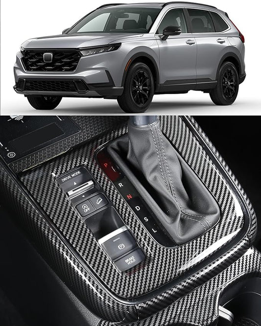 AntBooBoo 3PCS for Honda CRV 2023 2024 Central Control Gear Shift Protective Trims, Sporty Carbon Fiber Interior Cover for CR-V LX, EX, Sport Hybrid, EX-L, Sport-L, Sport Touring- Carbon