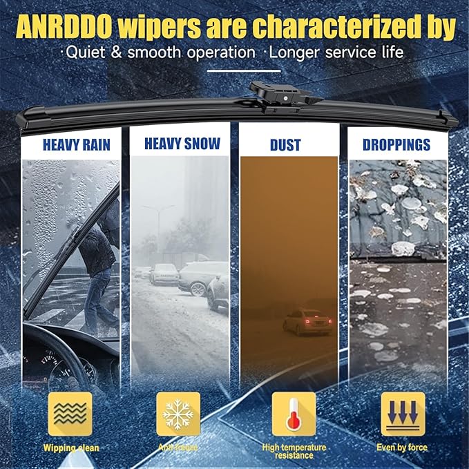 2 wipers Replacement for Volvo V70 XC70 2005-2007 XC90 2005-2014 S80 2004-2006 S60 2005-2009 Original Equipment Replacement Windshield Wiper Blades - 24"+22" (Set of 2)