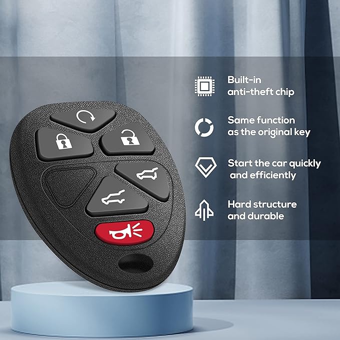 VOFONO Car Key Fob Keyless Entry Remote Fits Chevy Tahoe/ Suburban 2007-2014/ Cadillac Escalade 2007/ GMC Yukon 2007-2014 OUC60270 OUC60221 1585784 15913427