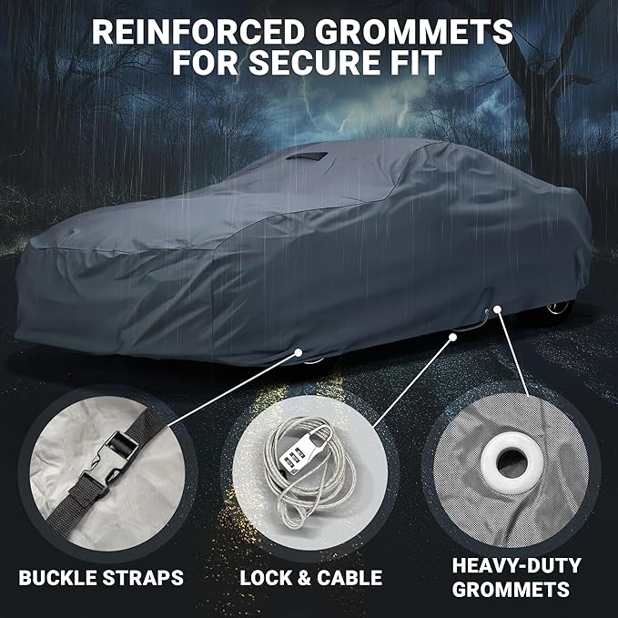 Ultimum Series Car Cover Waterproof All Weather for Honda Civic Car Cover 1984-1991 Sedan 4-Door - Protection Semi Custom Fit - Dust, Sun, Snow, Rain, Protection in&Outdoor