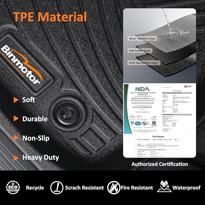 Binmotor-Floor Mats & Cargo Liner for 2021-2025 Chevrolet Tahoe/GMC Yukon (Only for 8 Seats, Not for XL), All Weather Car Mats Cargo Trunk Mat Accessories