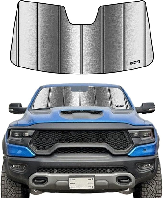 Windshield Sunshade for Ram 1500 2019-2025 with 5 inch Wide Sensor - Metallic