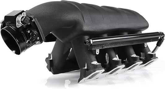 300-116 Hi-Ram EFI Aluminum Intake Manifold Kit with 92mm Throttle Body/Fuel rail Compatible with GM LS3 L76 L92 L99 Chevy 6.0L 6.2L V8 Engine 92 Black