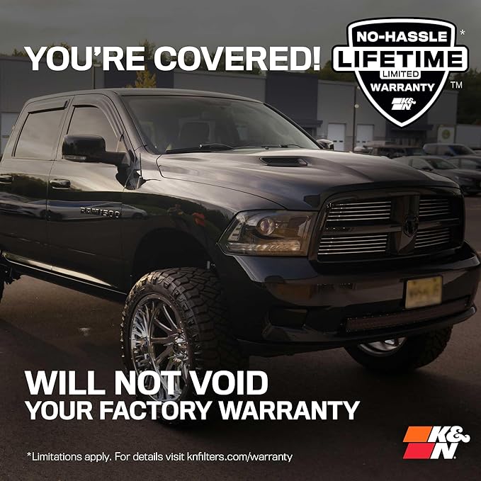K&N Cold Air Intake System: High-Flow Air Filter, Increase Performance & Towing: Compatible with 2019-2024 RAM 1500, 63-1578