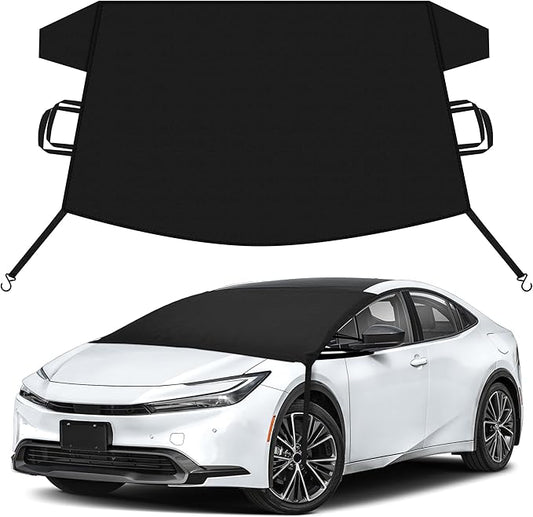 EcoNour Car Snow Cover Compatible for Toyota Prius | Windshield Cover for Ice and Snow with S-Hook Straps | Heavy-Duty 600D Oxford Winter Car Cover, Waterproof & Anti-Slip