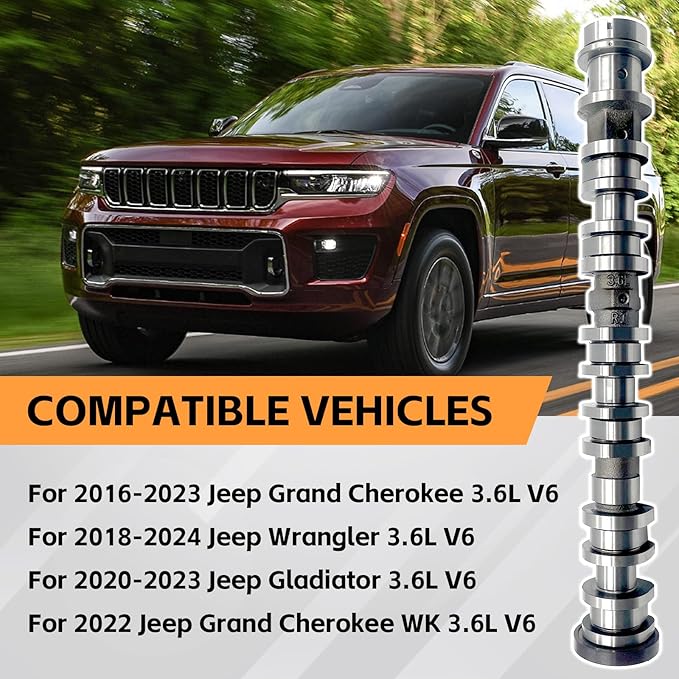 5047913AD Right Side Intake Camshaft Compatible with Chrysler, Dodge Durango, Jeep Wrangler Grand Cherokee, Ram 1500 3.6L V6 for 5047913AA, 5047913AC, 5047913AB