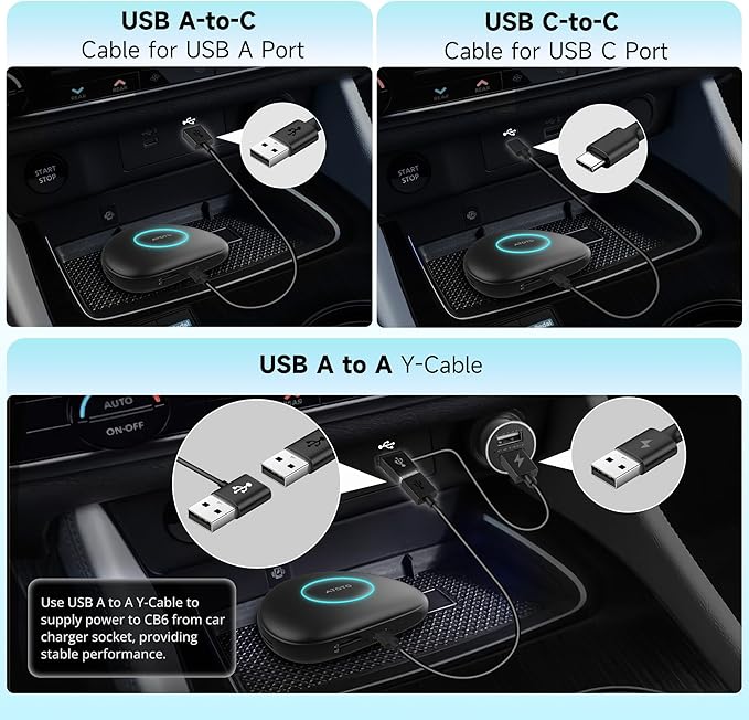 【Full Android OS | 4G LTE | GPS】 Smart AI Box CarPlay - Magic Portable Head Unit Box with AI Voice Assistant - Support OBD II Scanner, Android Auto Wireless CarPlay Adapter, Car Video Play