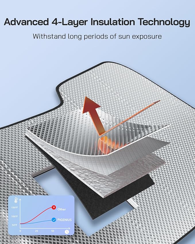 Windshield Sun Shade for BMW Z4 2009-2016, Reflective Aluminum Film Front Window Sunshade-B